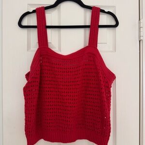 Universal Thread Bright Red Crochet Tank Top